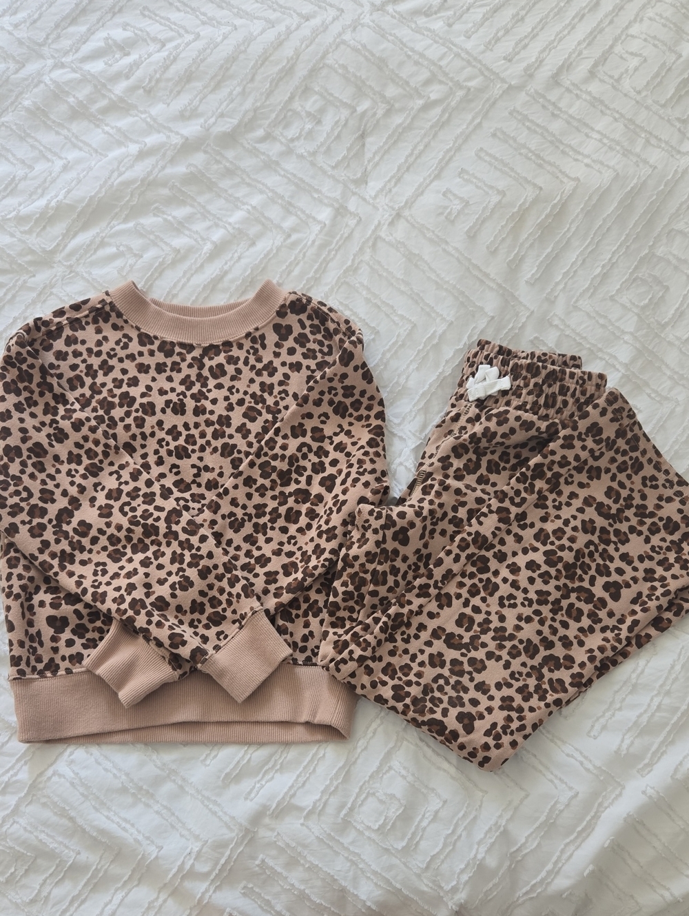 Kids Leopard Print Set -  Brown